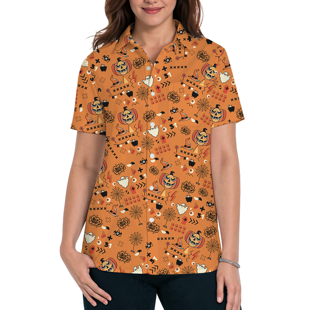 Hawaiian Shirt With Halloween Theme