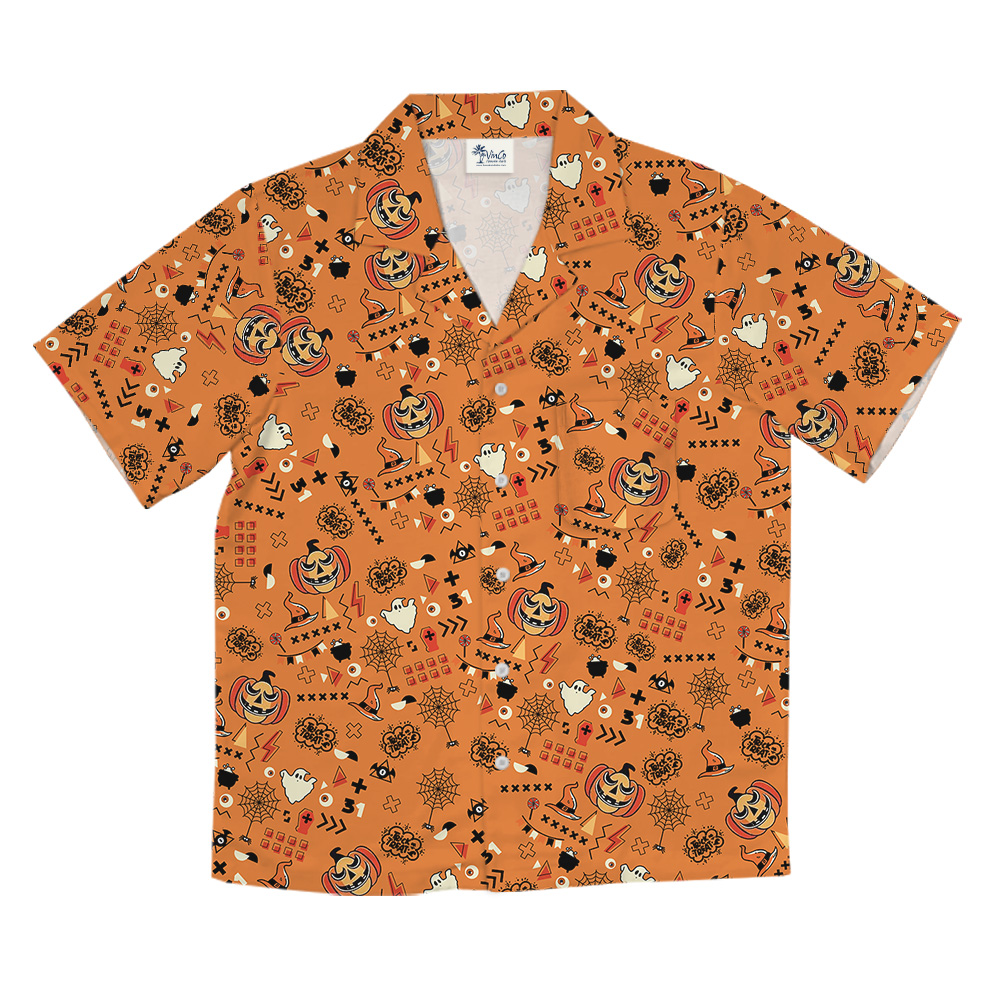 Hawaiian Shirt With Halloween Theme