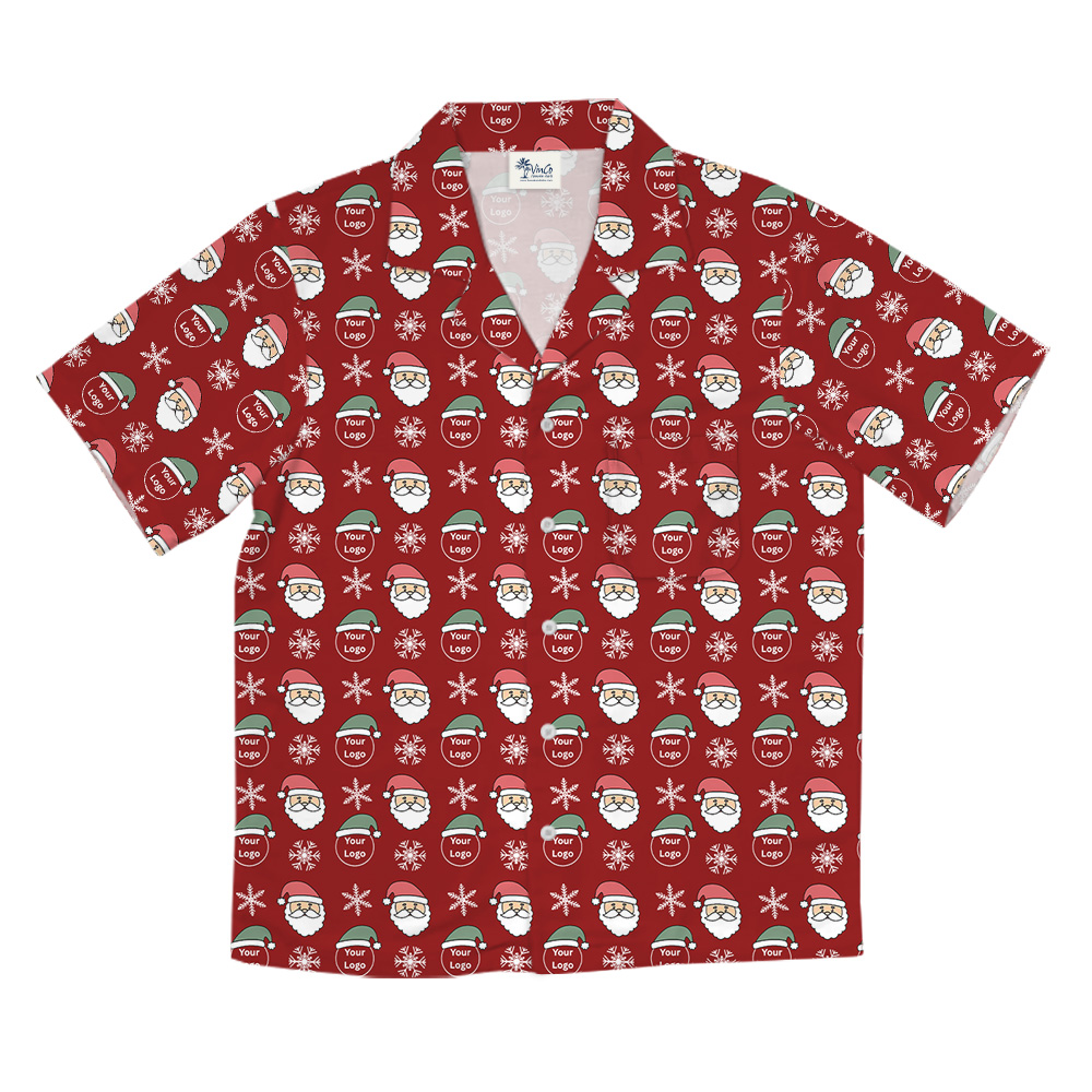 Red Custom Logo Christmas Joy Seamless Hawaiian Shirt
