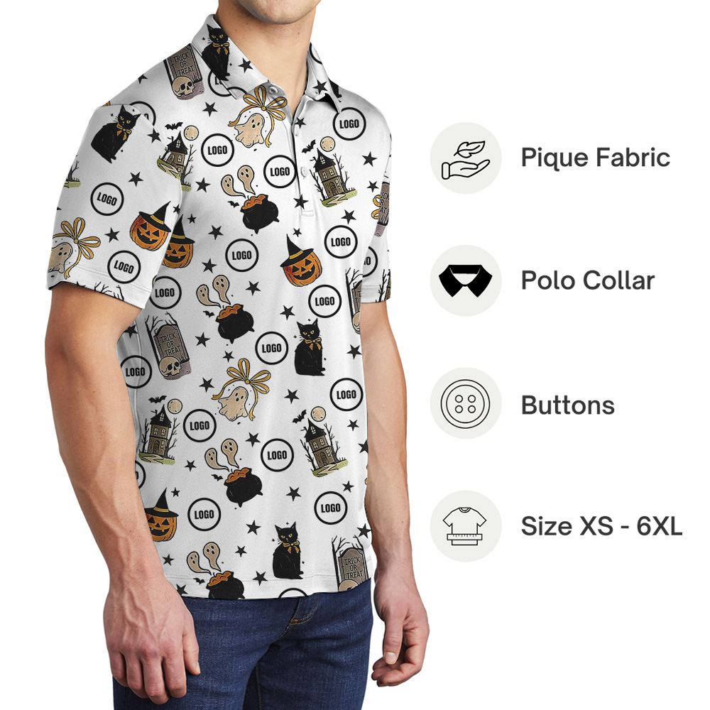 Bewitched Icons Custom Logo Halloween Polo Shirt