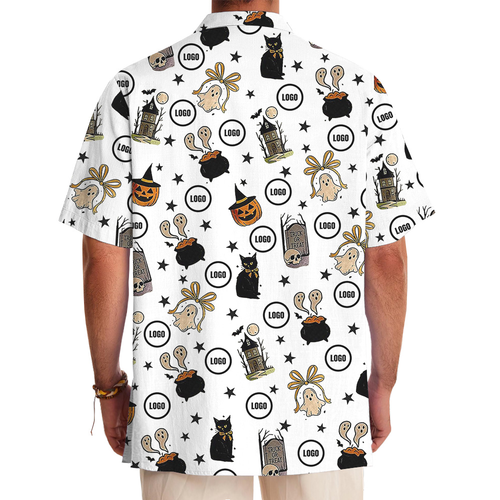 Custom Logo Halloween Bewitched Icons Hawaiian Shirt