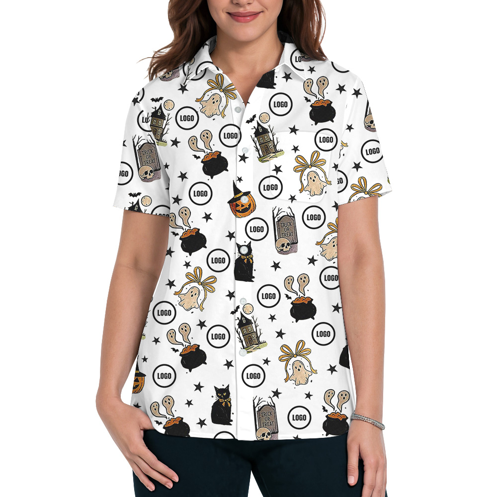 Custom Logo Halloween Bewitched Icons Hawaiian Shirt