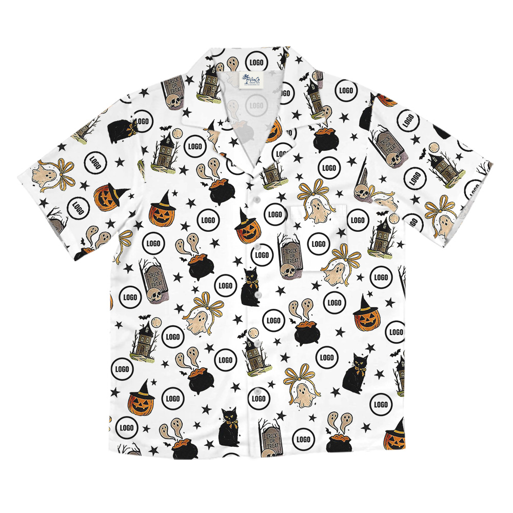 Custom Logo Halloween Bewitched Icons Hawaiian Shirt
