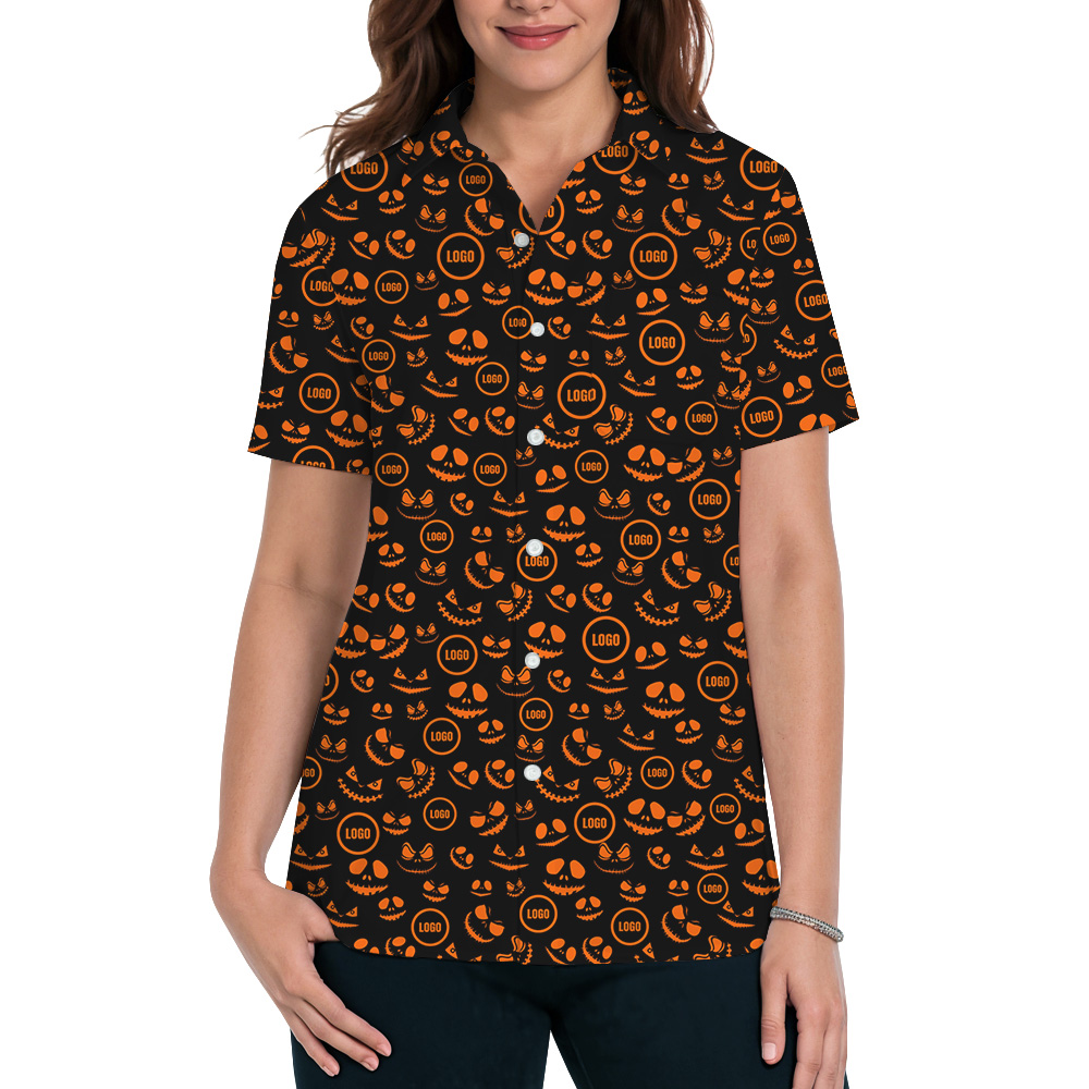 Spooky Smile Custom Logo Halloween Hawaiian Shirt