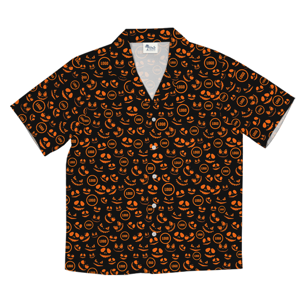 Spooky Smile Custom Logo Halloween Hawaiian Shirt