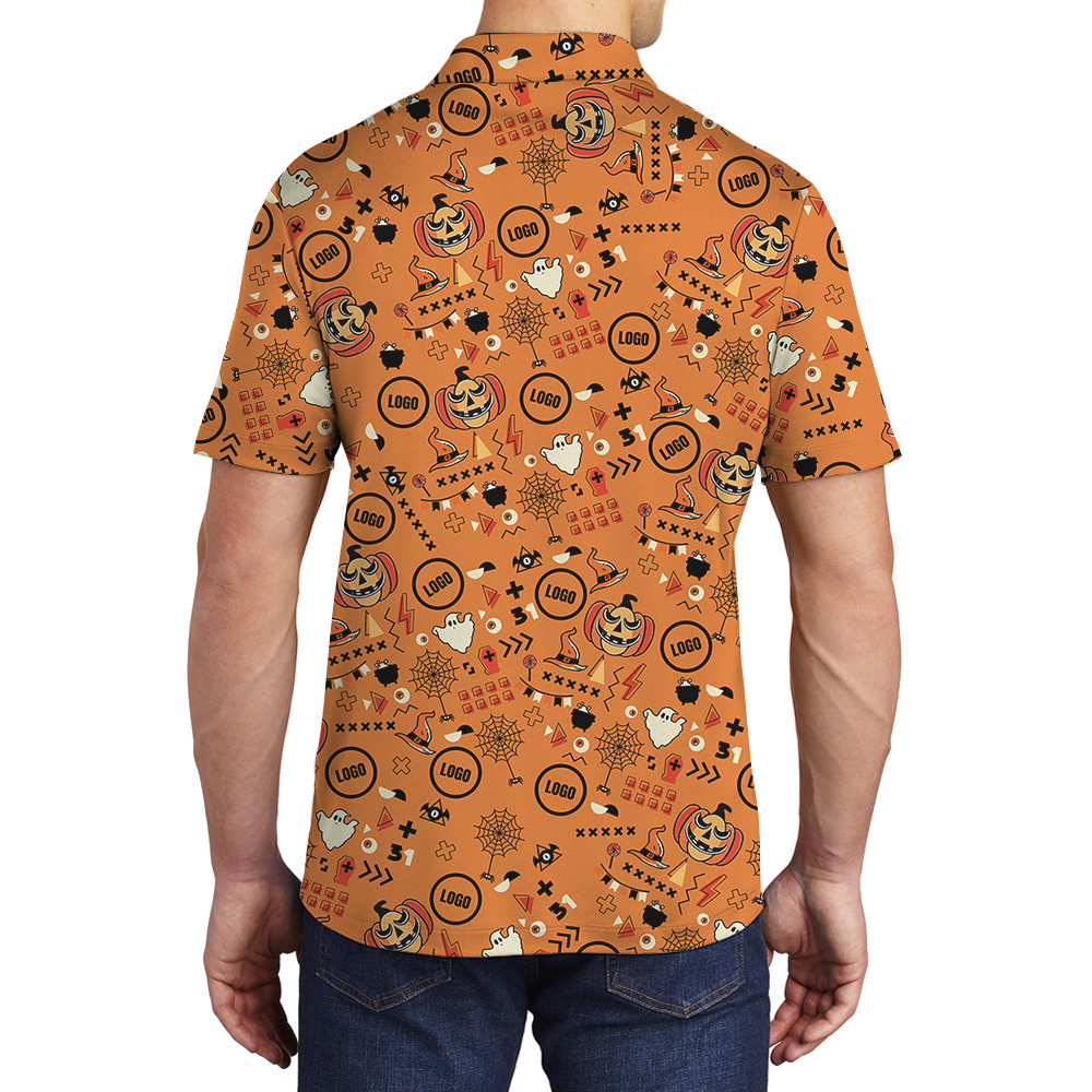 Custom Logo Halloween Small Icons Polo Shirt