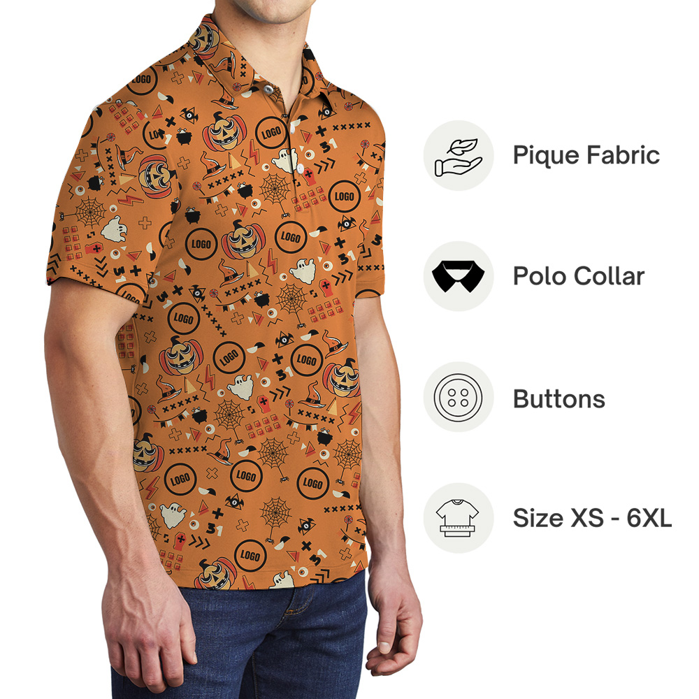 Custom Logo Halloween Small Icons Polo Shirt