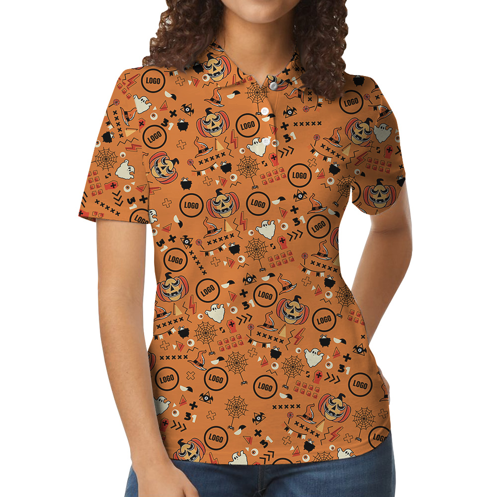 Custom Logo Halloween Small Icons Polo Shirt