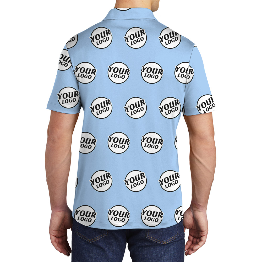 Blue Basic Custom Logo Polo Shirt
