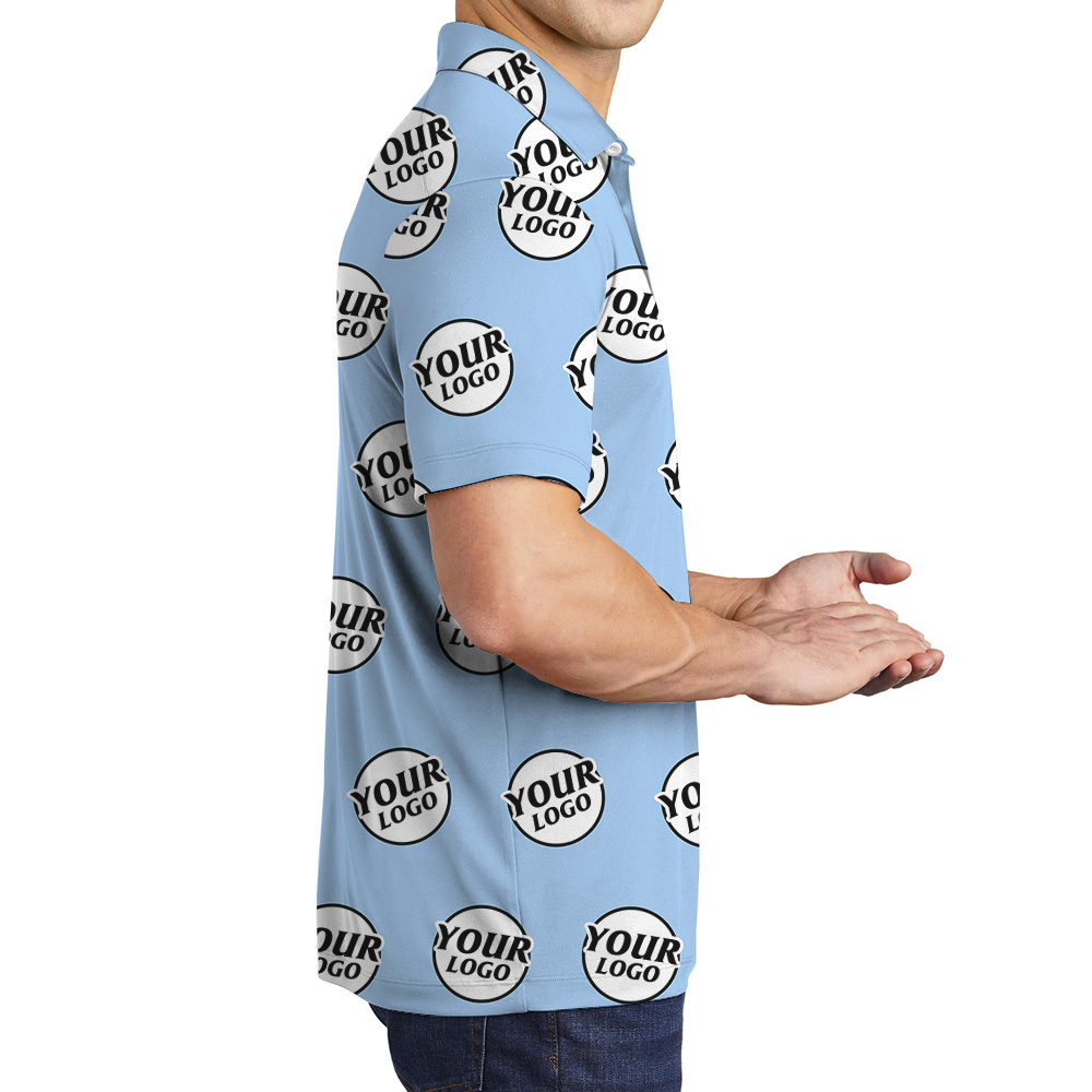 Blue Basic Custom Logo Polo Shirt