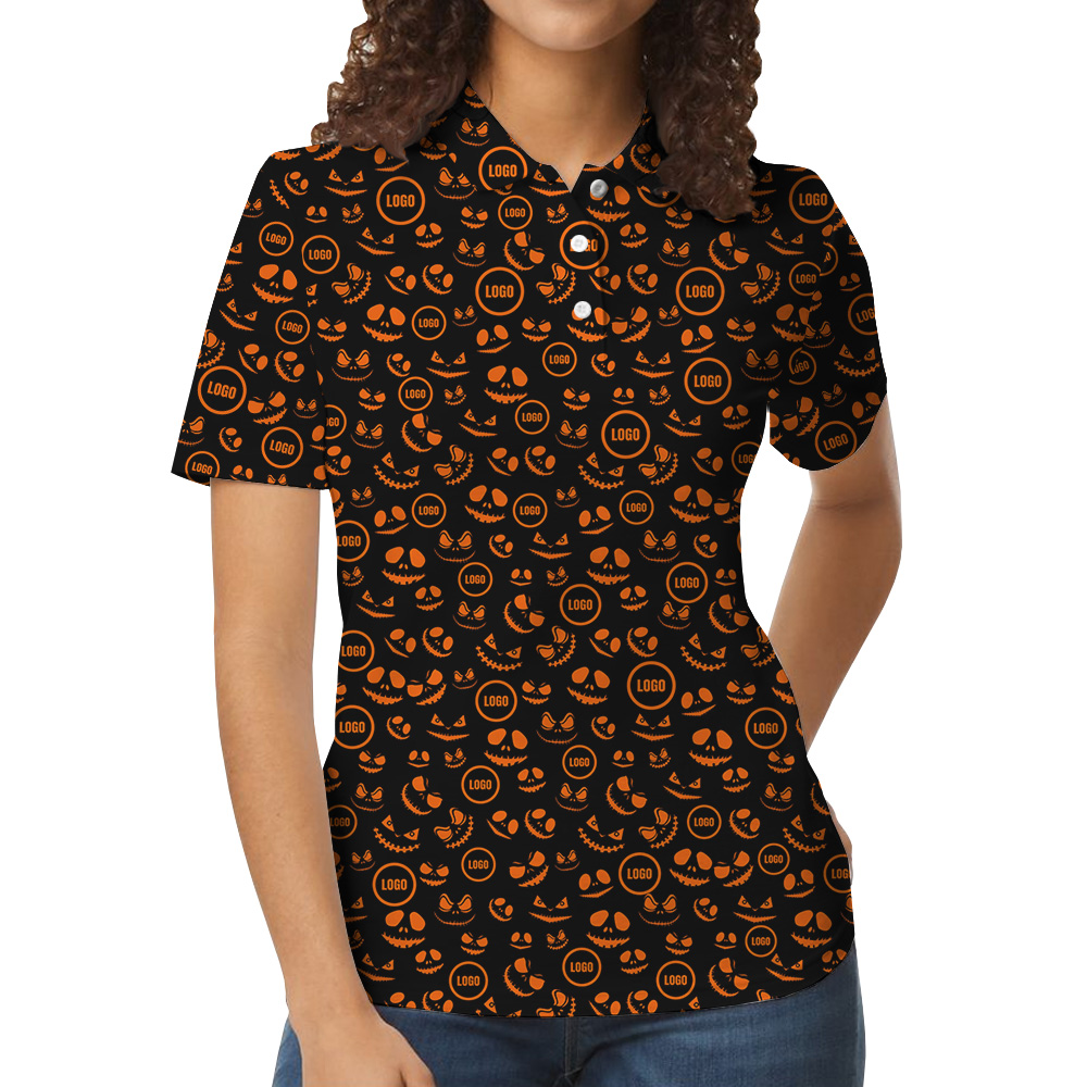 Custom Logo Halloween Faces Polo Shirt