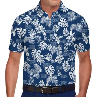 Custom Company Logo Tropical Golf Shirt With Preview