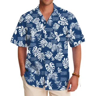 Tropical Leaf Custom Hawaiian Shirt With Company Logo