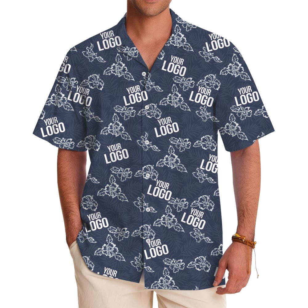Custom Logo And Color Hibiscus Hawaiian Shirt With Preview - variant image 1