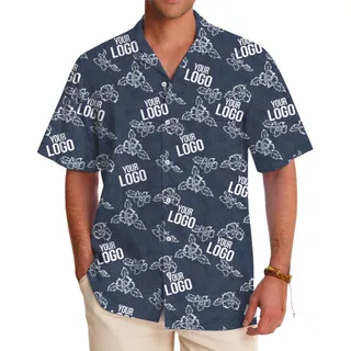 Custom Logo And Color Hibiscus Hawaiian Shirt With Preview
