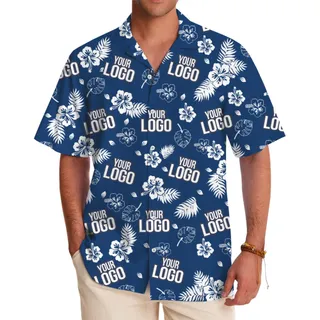 Custom Logo Tropical Hawaiian Shirt With Live Preview