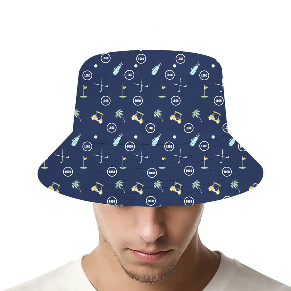 Custom Logo Tropical Golf Bucket Hat Live Preview - variant image 1