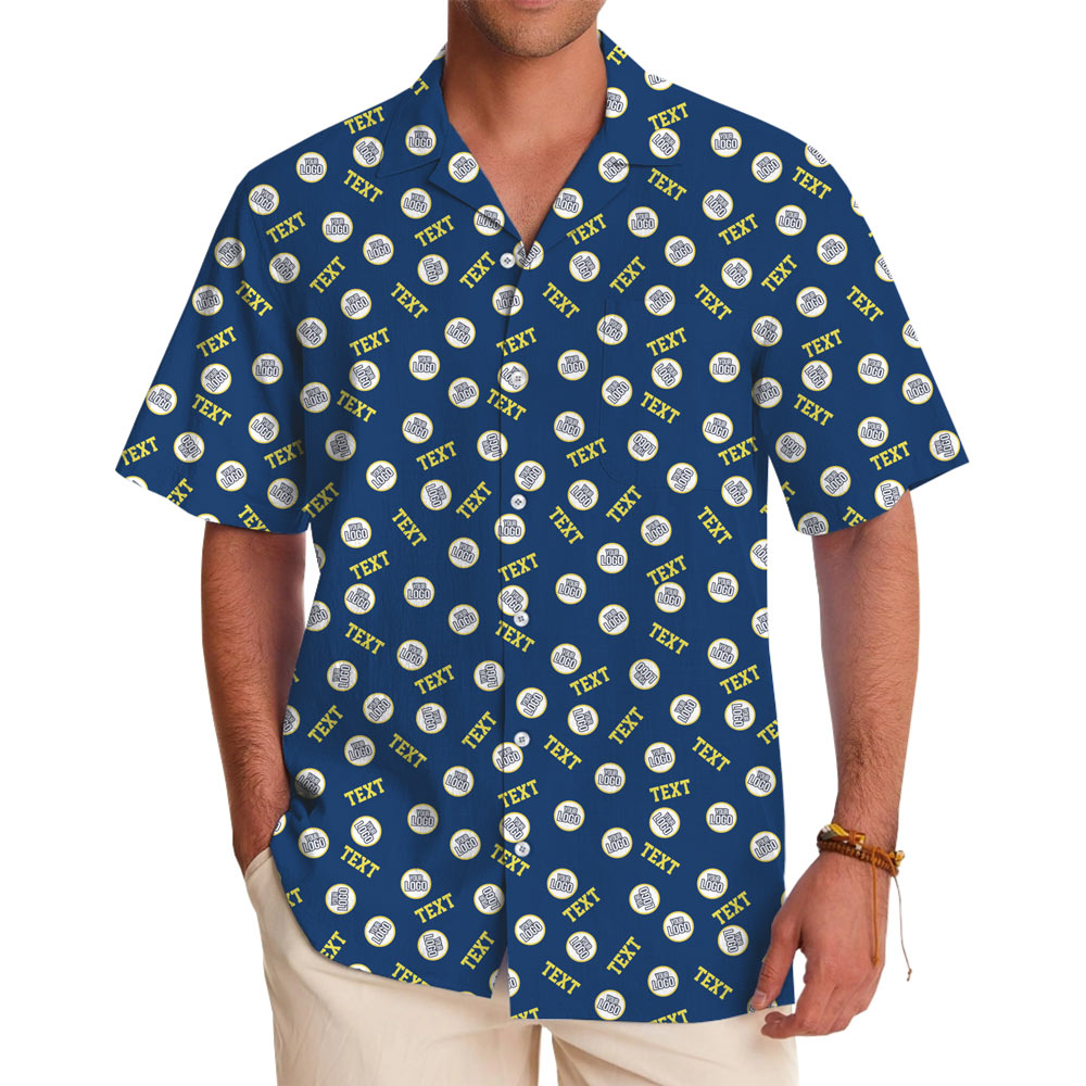 Custom Logo And Text Button Up Shirt With Preview - variant image 1