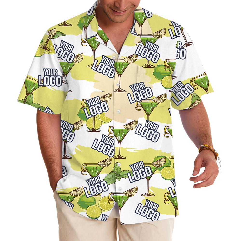 Lime And Mint Drink Custom Logo Hawaiian Shirt - variant image 1