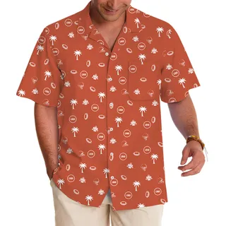 Custom Logo Tropical Baseball Orange Hawaiian Shirt