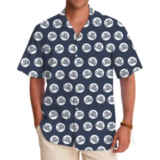 Custom Company Logo Hawaiian Shirt With Live Preview