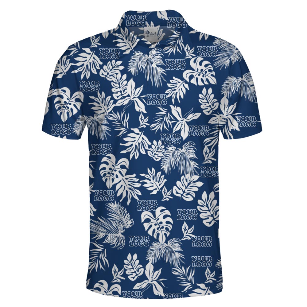 Custom Company Logo Tropical Golf Shirt With Preview