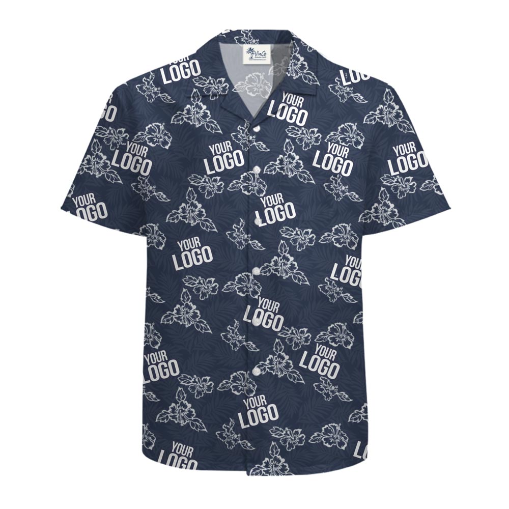 Custom Logo And Color Hibiscus Hawaiian Shirt With Preview