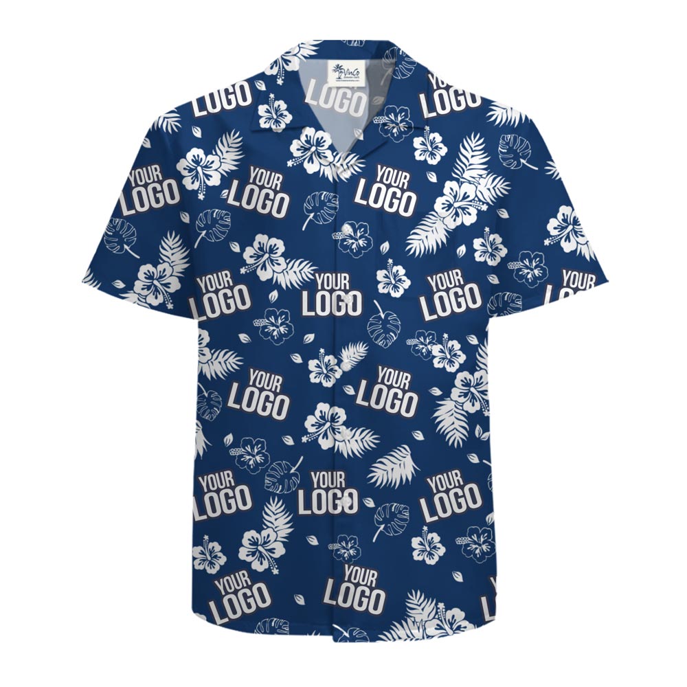Custom Logo Tropical Hawaiian Shirt With Live Preview