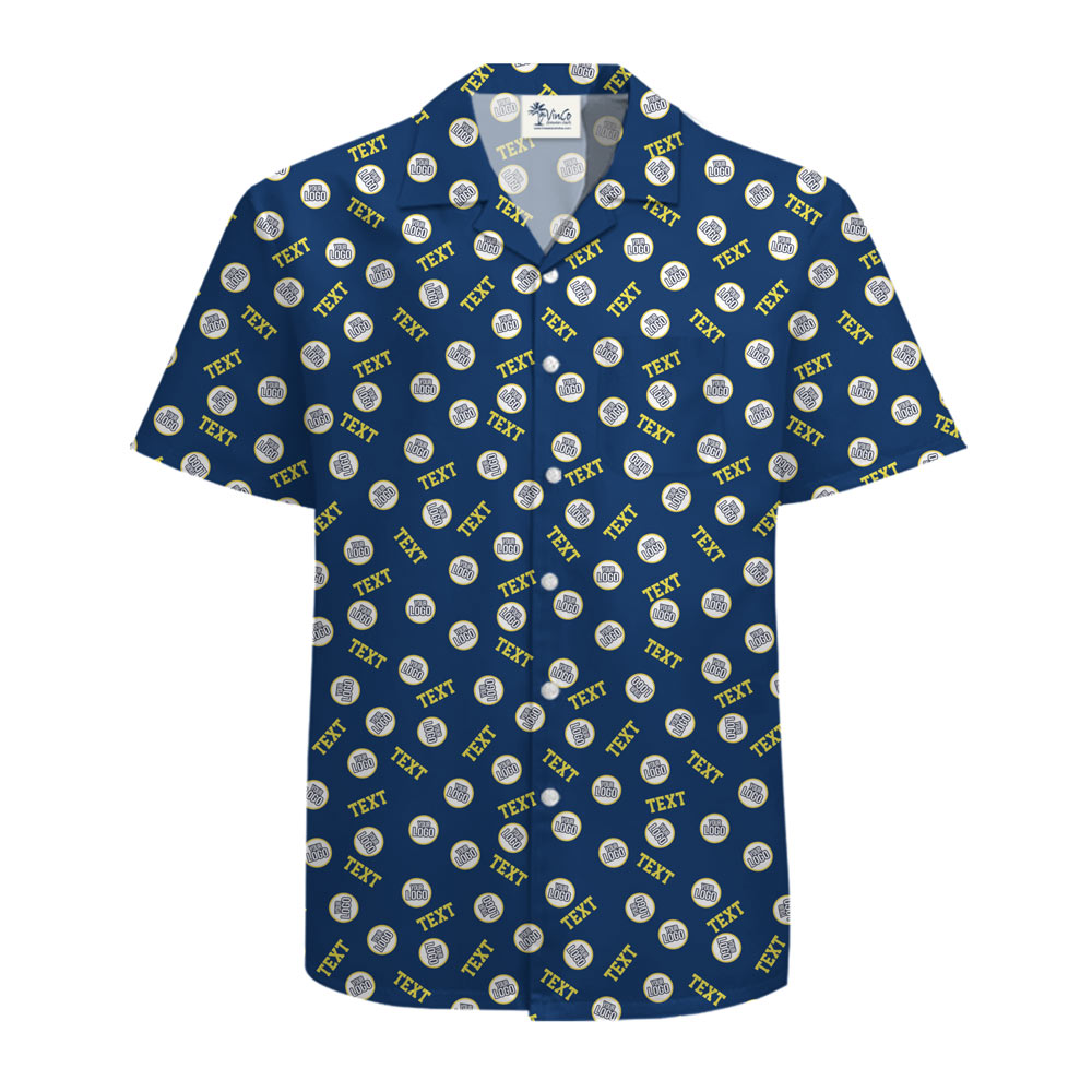 Custom Logo And Text Button Up Shirt With Preview