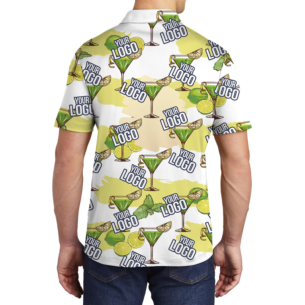 Lime And Mint Drink Custom Logo Polo Shirt