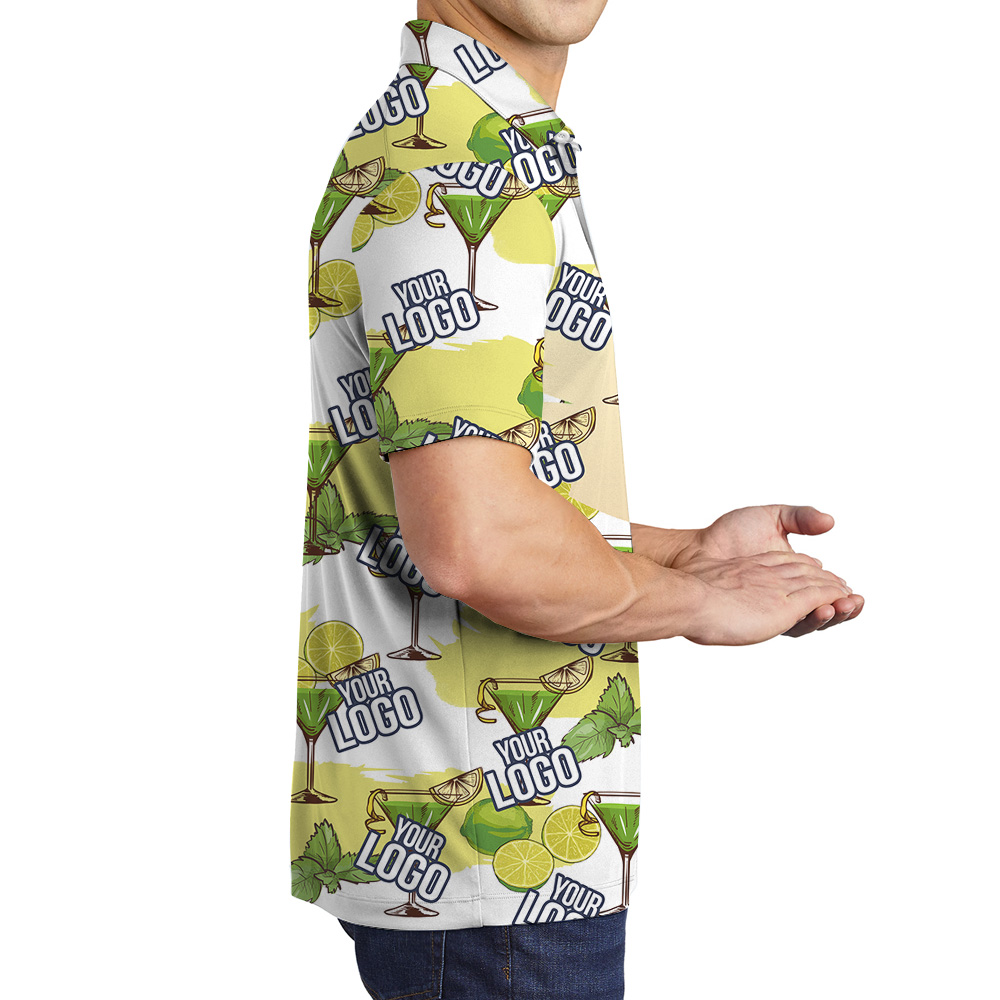 Lime And Mint Drink Custom Logo Polo Shirt