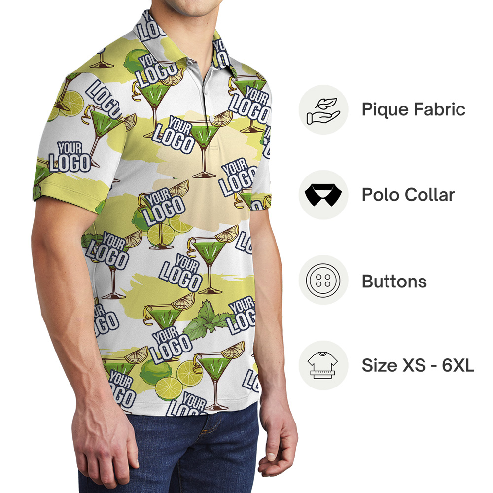 Lime And Mint Drink Custom Logo Polo Shirt
