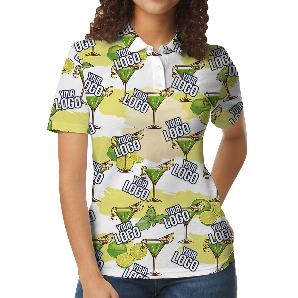 Lime And Mint Drink Custom Logo Polo Shirt