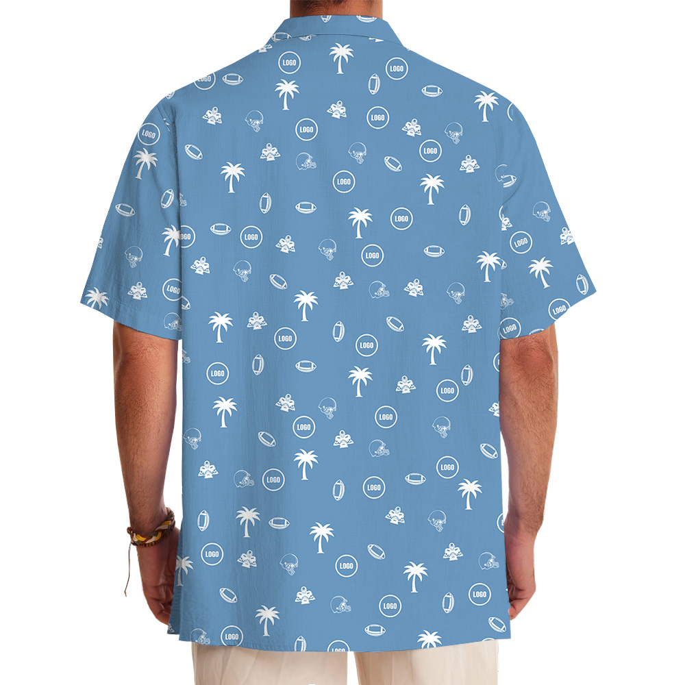 Blue Baseball Hawaiian Shirt With Custom Logo