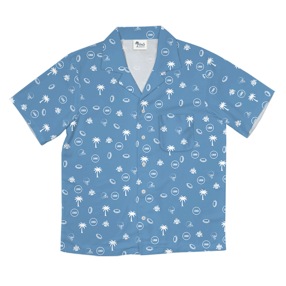 Blue Baseball Hawaiian Shirt With Custom Logo