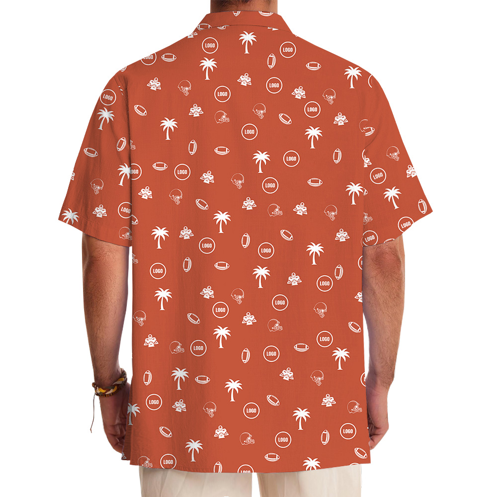 Custom Logo Tropical Baseball Orange Hawaiian Shirt