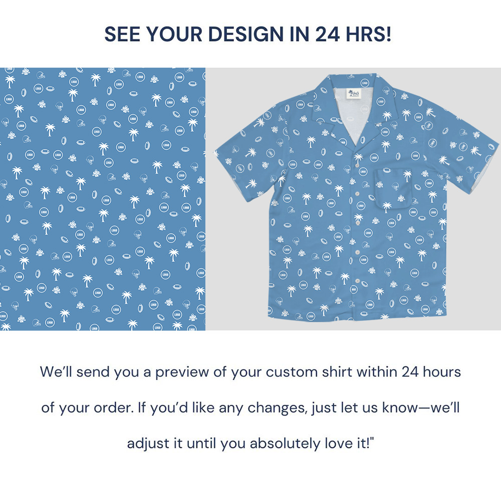 Blue Baseball Hawaiian Shirt With Custom Logo