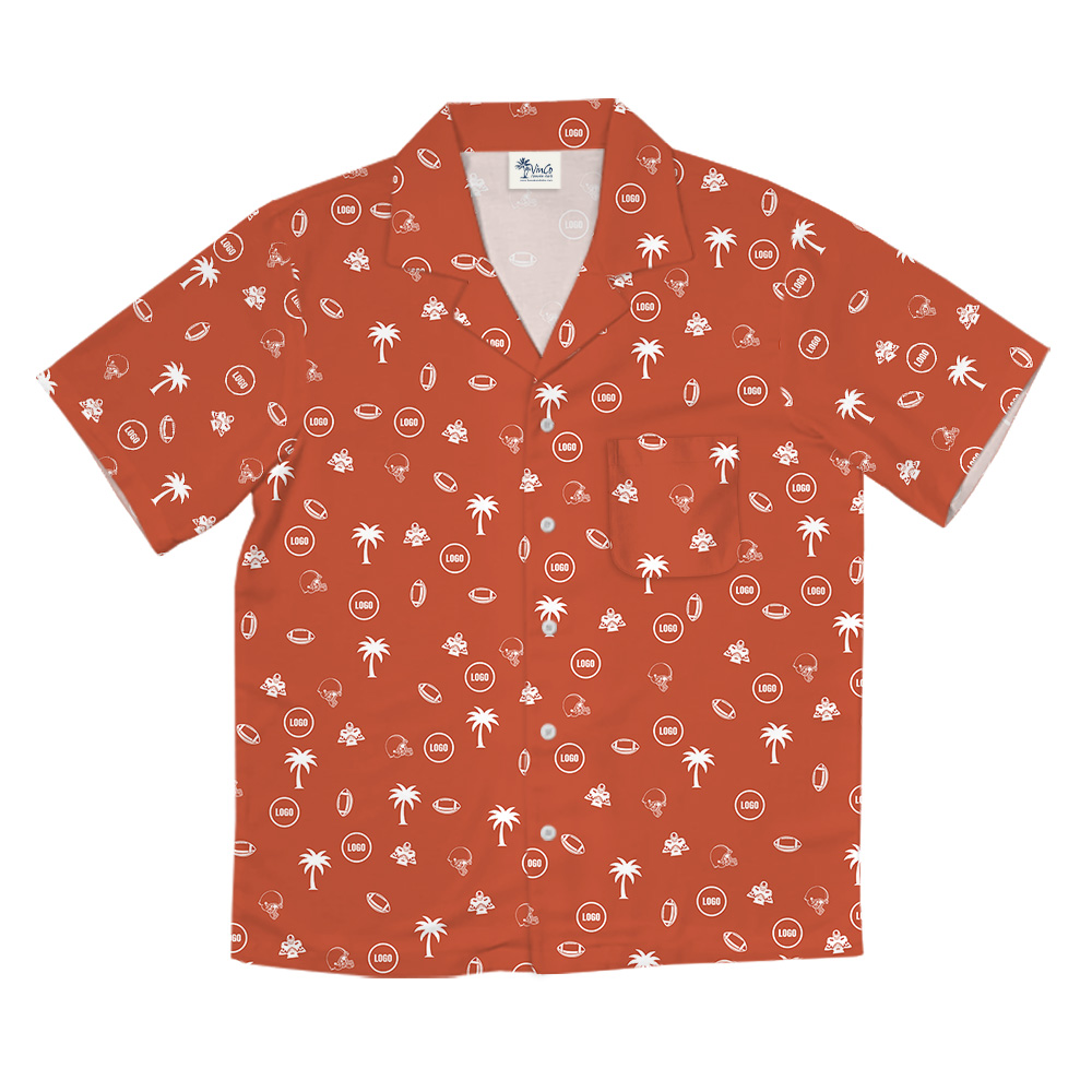 Custom Logo Tropical Baseball Orange Hawaiian Shirt