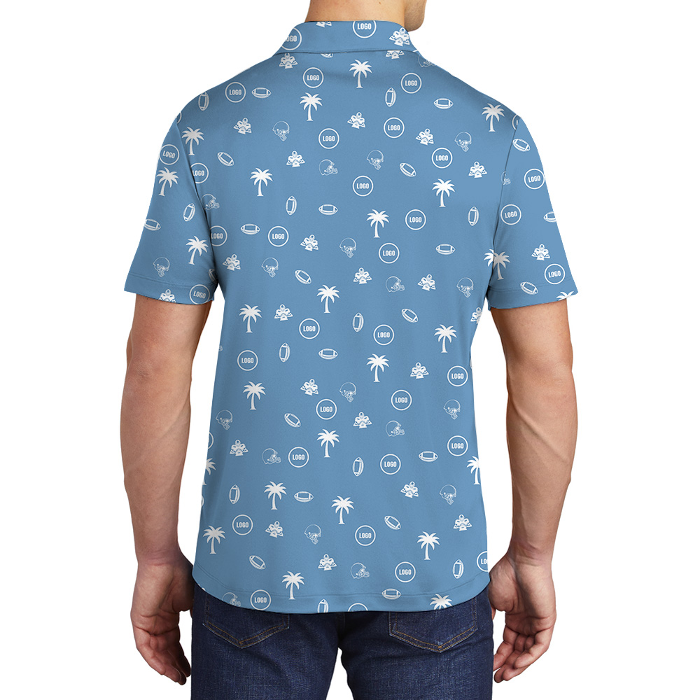 Blue Baseball Polo Shirt With Custom Logo