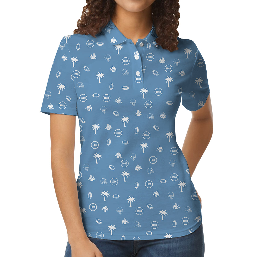 Blue Baseball Polo Shirt With Custom Logo
