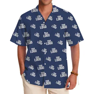 [Live Preview] Custom Company Logo Hawaiian Shirt