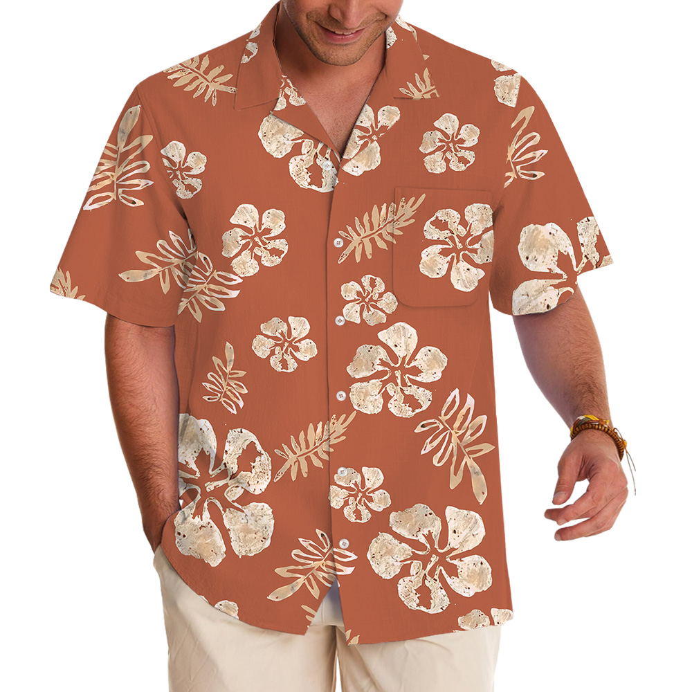 Premium Orange Hawaiian Shirt Tropical Vibe - variant image 1