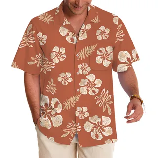 Premium Orange Hawaiian Shirt Tropical Vibe