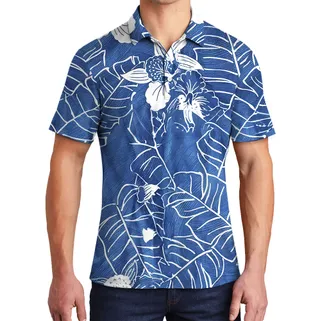 Ocean Background Banana Leaf Orchid Polo Shirt