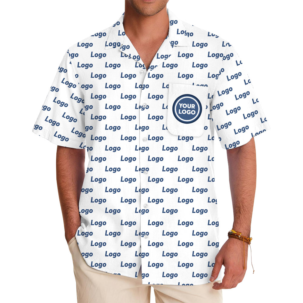 Customized Logo Hawaiian Shirt With Chest Pocket - variant image 1