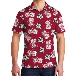 Custom Logo Red Pineapple Polo Shirt