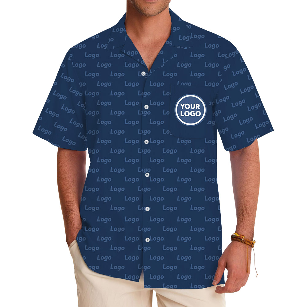 Custom Logo And Color Hawaiian Shirt With Pocket - variant image 1
