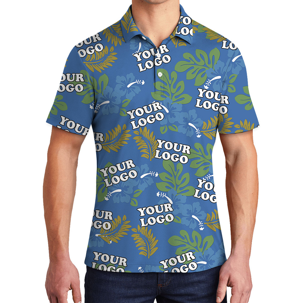 Tropical Jungle Theme Pattern Custom Logo Polo Shirt - variant image 1