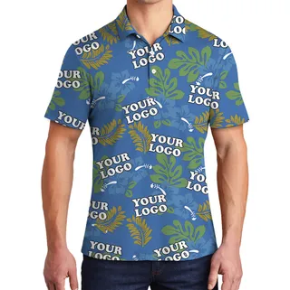 Tropical Jungle Theme Pattern Custom Logo Polo Shirt