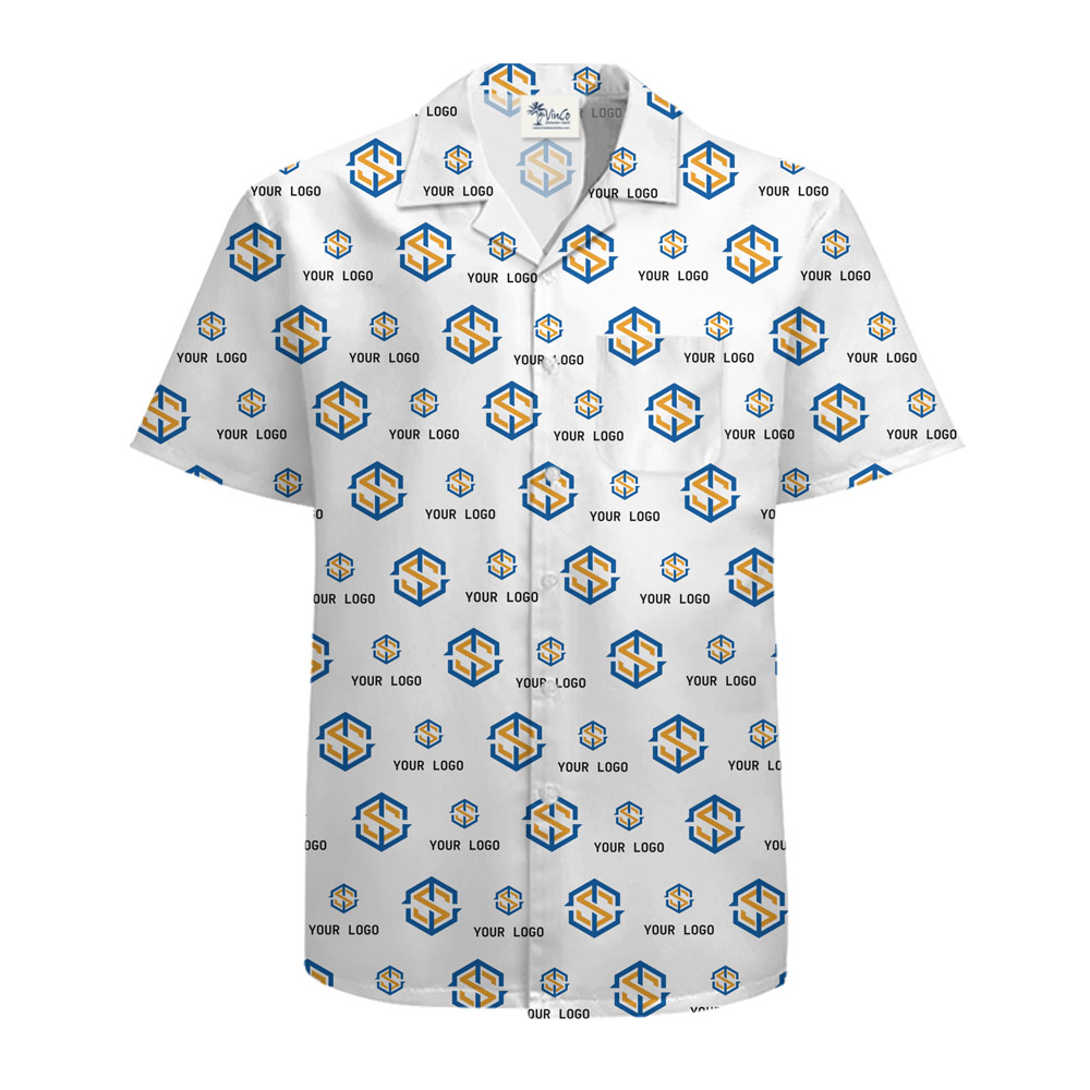 [Live Preview] Custom 2 Logo Hawaiian Shirt No Minimum